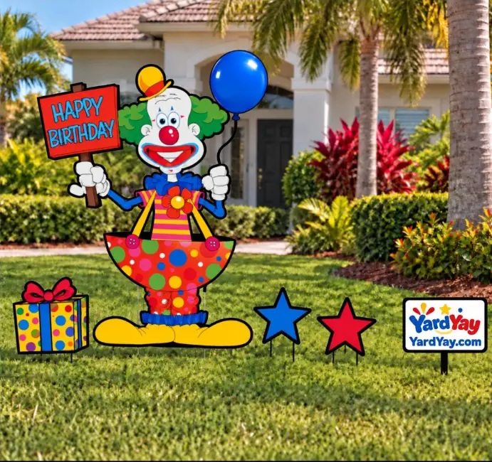 YardYay celebration display in a yard